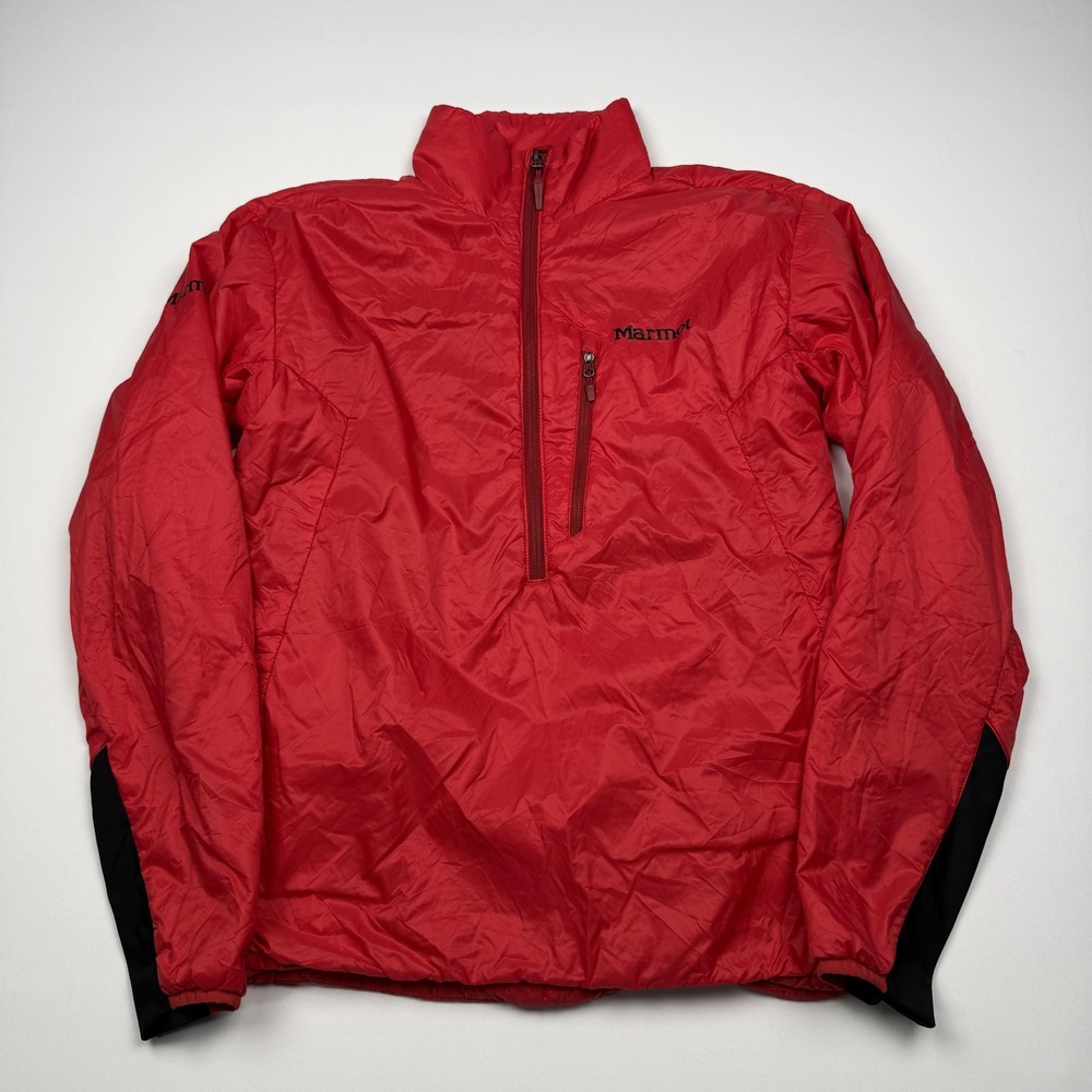 Marmot Polartec Jacket Mens Small Red 1/2 Zip Insulated Windbreaker Isotherm